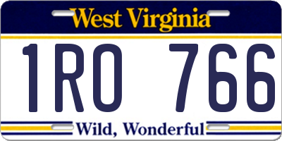 WV license plate 1RO766