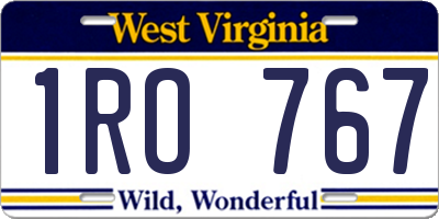 WV license plate 1RO767