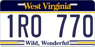 WV license plate 1RO770