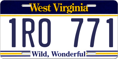 WV license plate 1RO771