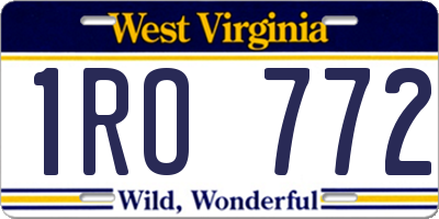 WV license plate 1RO772