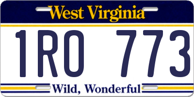 WV license plate 1RO773