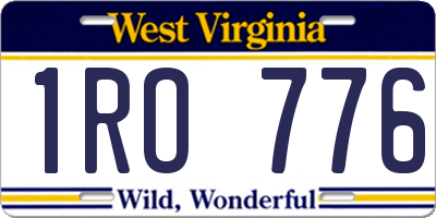 WV license plate 1RO776