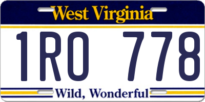 WV license plate 1RO778