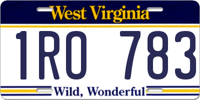 WV license plate 1RO783
