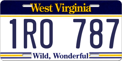 WV license plate 1RO787
