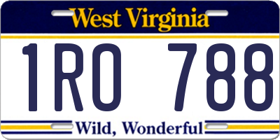 WV license plate 1RO788