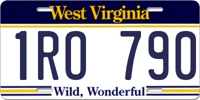WV license plate 1RO790