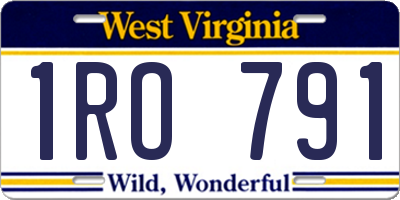 WV license plate 1RO791