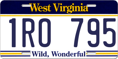 WV license plate 1RO795