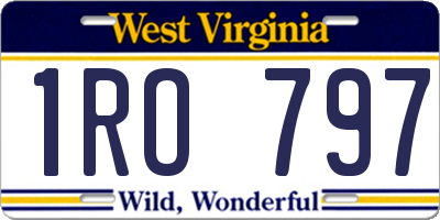 WV license plate 1RO797