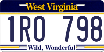 WV license plate 1RO798