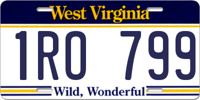WV license plate 1RO799
