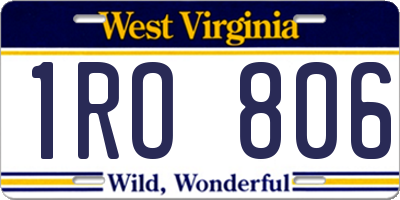 WV license plate 1RO806