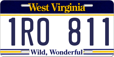 WV license plate 1RO811