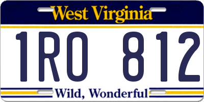 WV license plate 1RO812