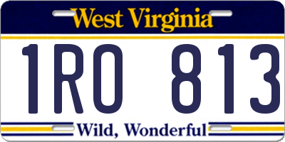 WV license plate 1RO813