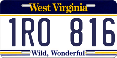 WV license plate 1RO816