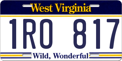 WV license plate 1RO817