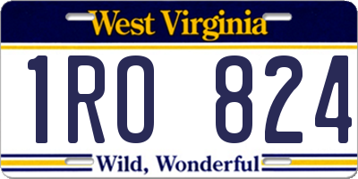 WV license plate 1RO824