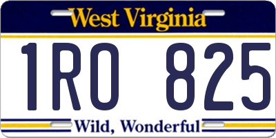 WV license plate 1RO825