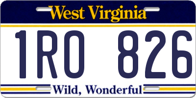 WV license plate 1RO826