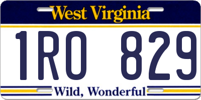 WV license plate 1RO829