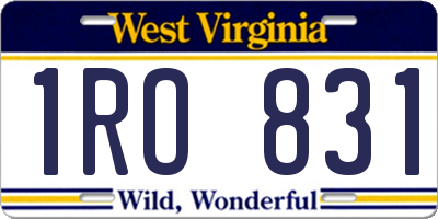 WV license plate 1RO831