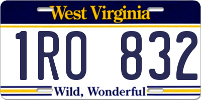 WV license plate 1RO832