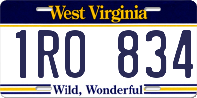 WV license plate 1RO834