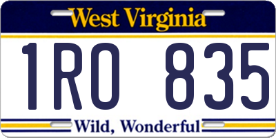 WV license plate 1RO835