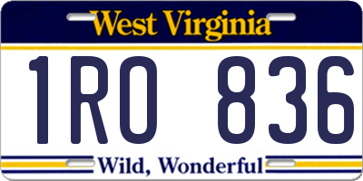 WV license plate 1RO836