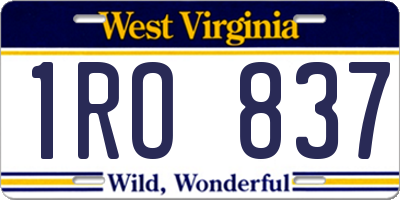 WV license plate 1RO837