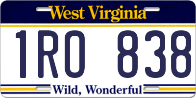 WV license plate 1RO838