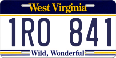 WV license plate 1RO841