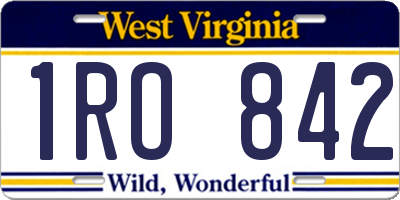 WV license plate 1RO842
