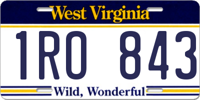 WV license plate 1RO843