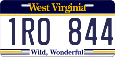 WV license plate 1RO844