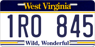 WV license plate 1RO845