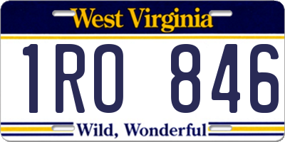 WV license plate 1RO846