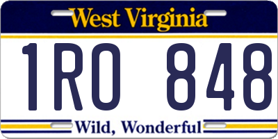 WV license plate 1RO848