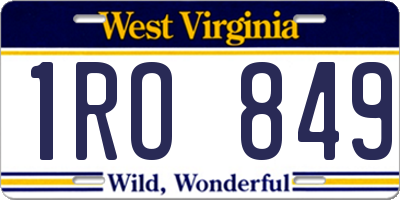 WV license plate 1RO849