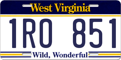 WV license plate 1RO851