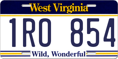 WV license plate 1RO854
