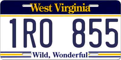 WV license plate 1RO855
