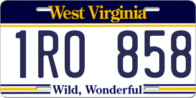 WV license plate 1RO858