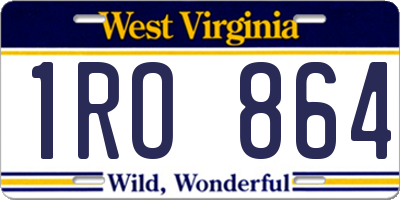 WV license plate 1RO864