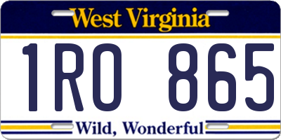 WV license plate 1RO865