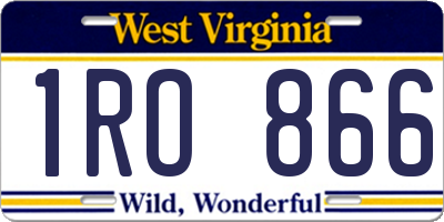 WV license plate 1RO866