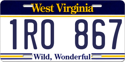 WV license plate 1RO867